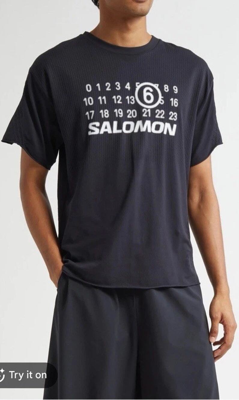 MM6 Maison Margiela × Salomon Numeric Logo Performance T-Shirt Black M NWT $315